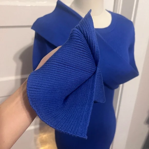 NWT ~ Gianni Bini Blue Knit sweater Dress - Picture 3 of 4